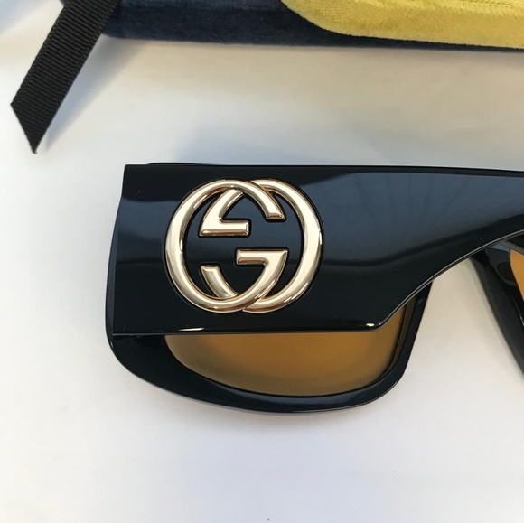 New 💯 Original Gucci Yellow Square Unisex Sunglasses GG1251S 001 - Picture 12 of 17